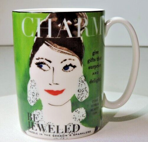 Lenox KATE SPADE “Be Jeweled” Coffee Mug CHARM Magazine Cover Audrey Hepburn