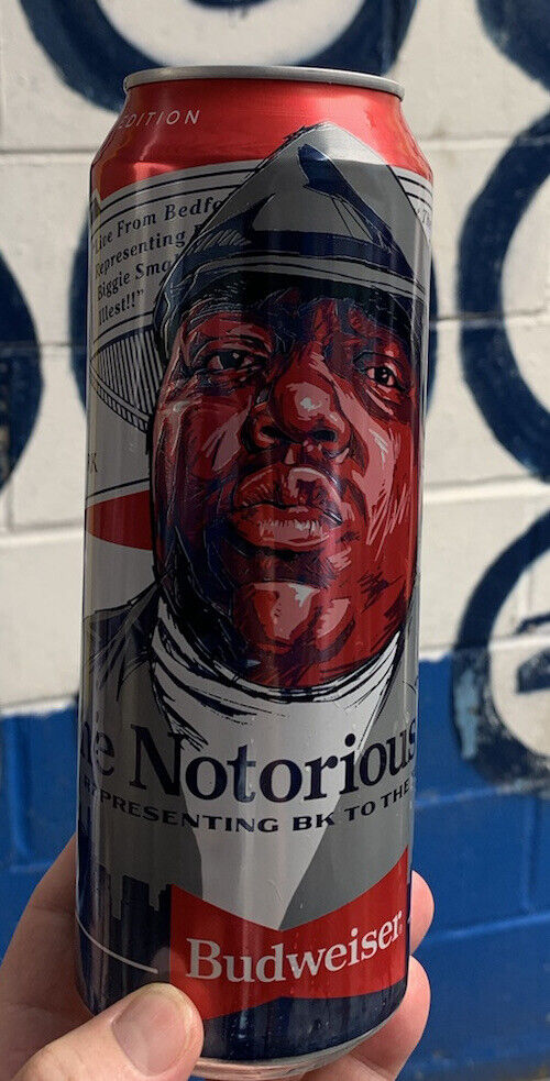 BUDWEISER NOTORIOUS BIG BIGGIE EMPTY CAN NO BEER INSIDE KING OF NY BROOKLYN