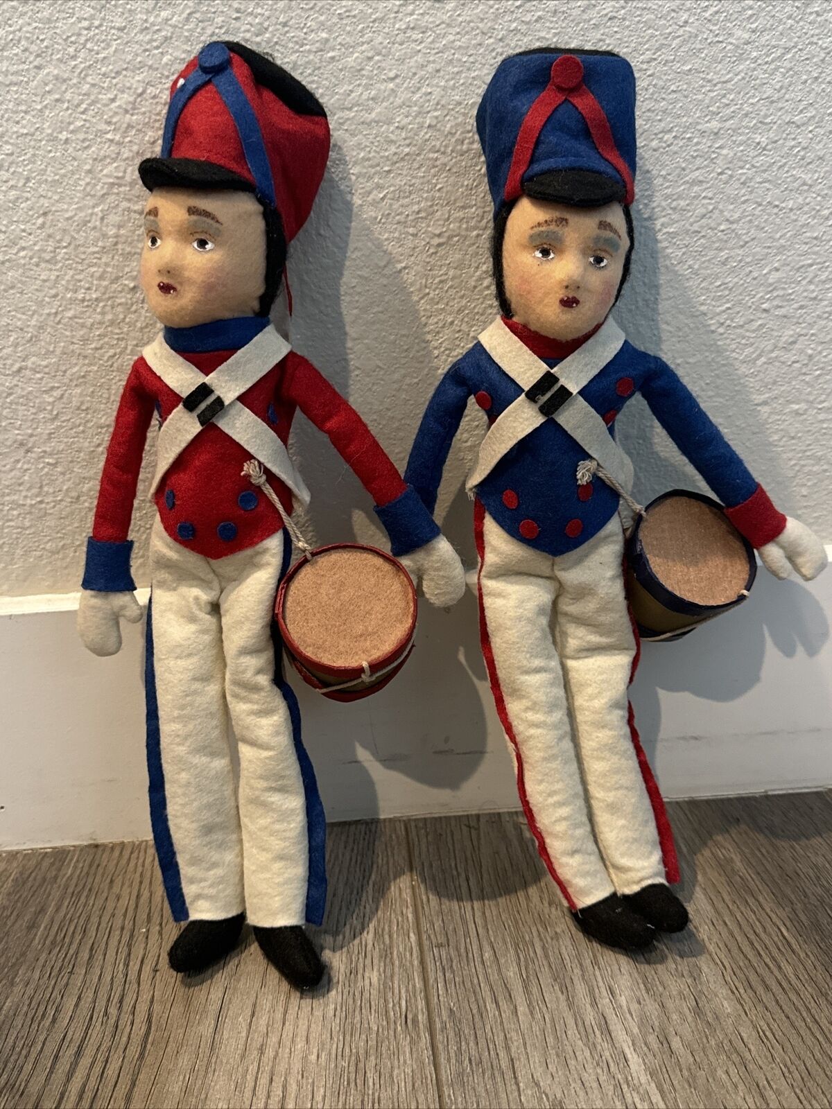 Unique Vintage Handmade Large Red/Blue fabric Drummer Boy Christmas Collectible