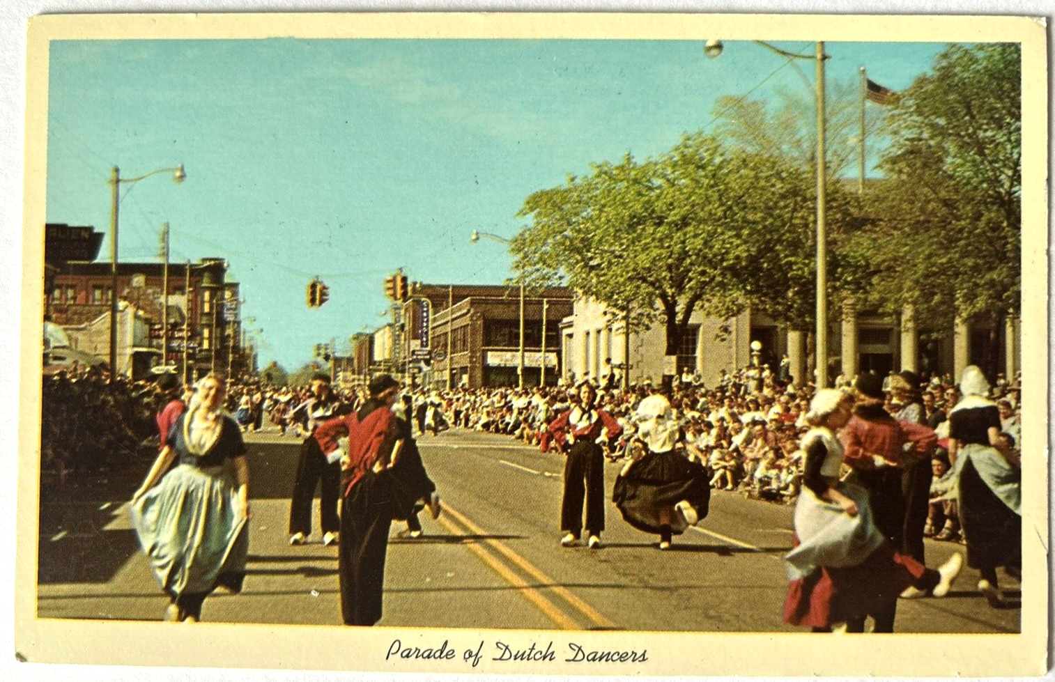 Holland Michigan, Parade of Dutch Dancers c1960s Vintage Postcard UNP  - a10