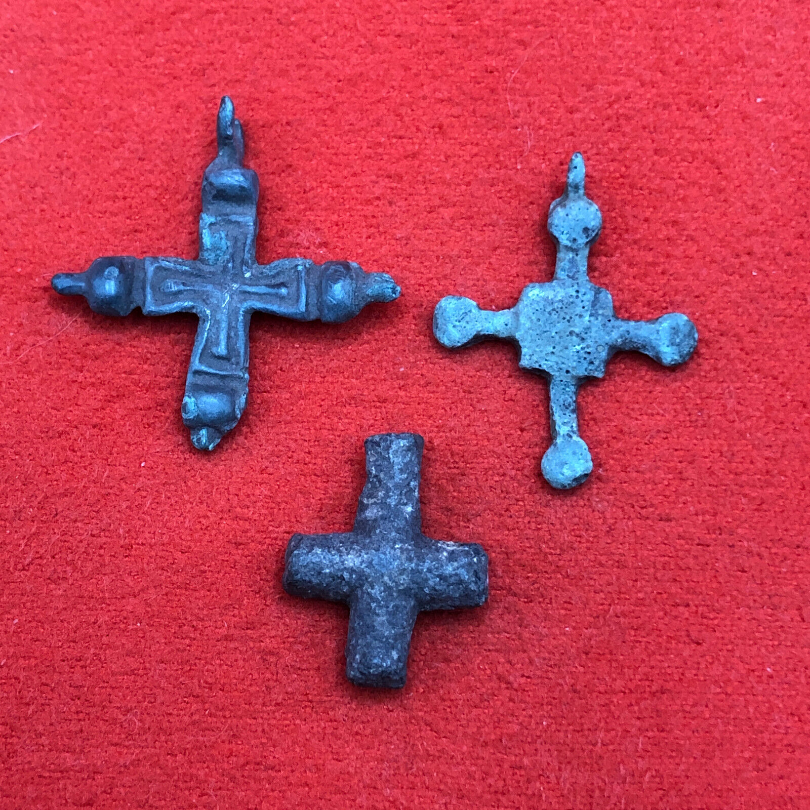 Antique Bronze Fragments of Crosses Pendant Viking Age 10-12 century Ancient