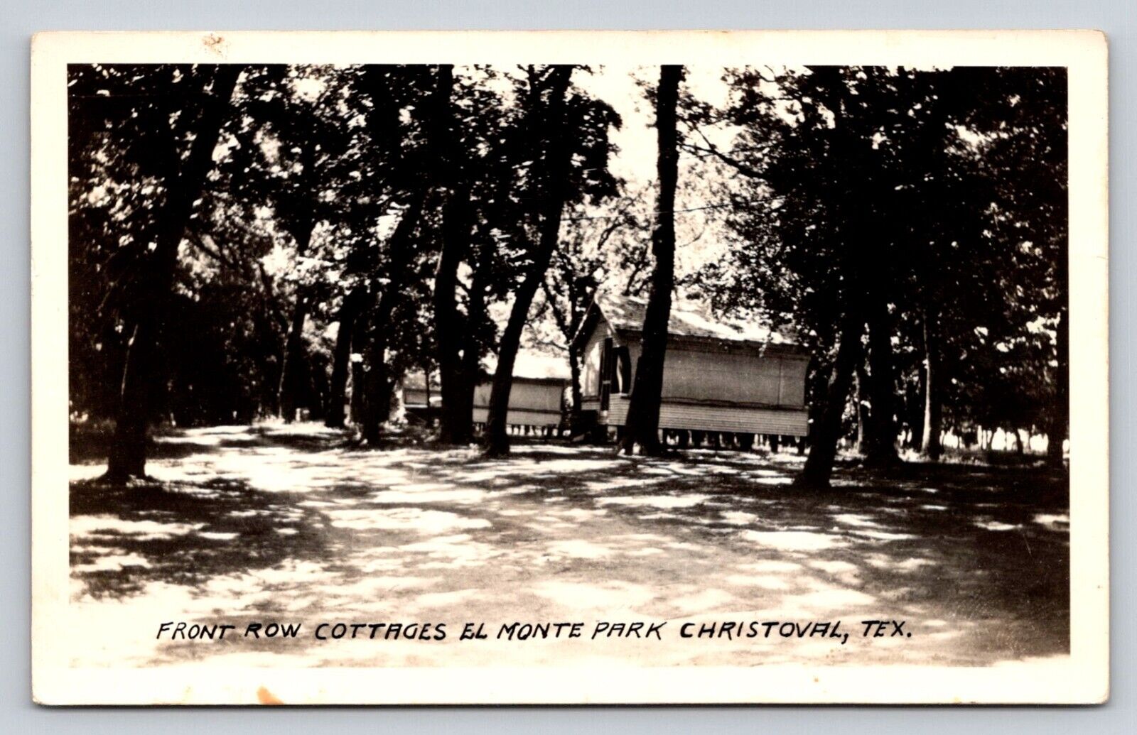 RPPC  Front Row Cottages El Monte Park Real Photo Christoval Texas P816