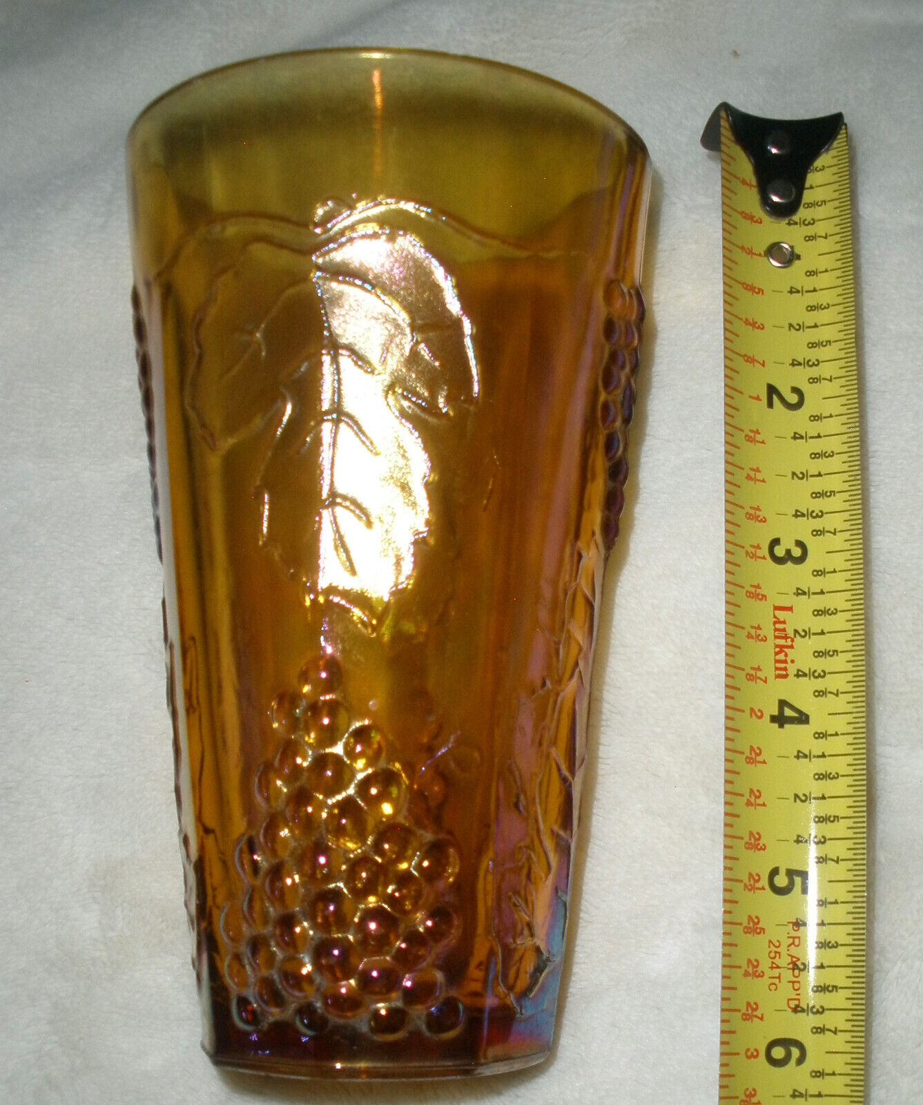 Vintage Indiana Glass Harvest Grape Marigold Amber Carnival Tumbler