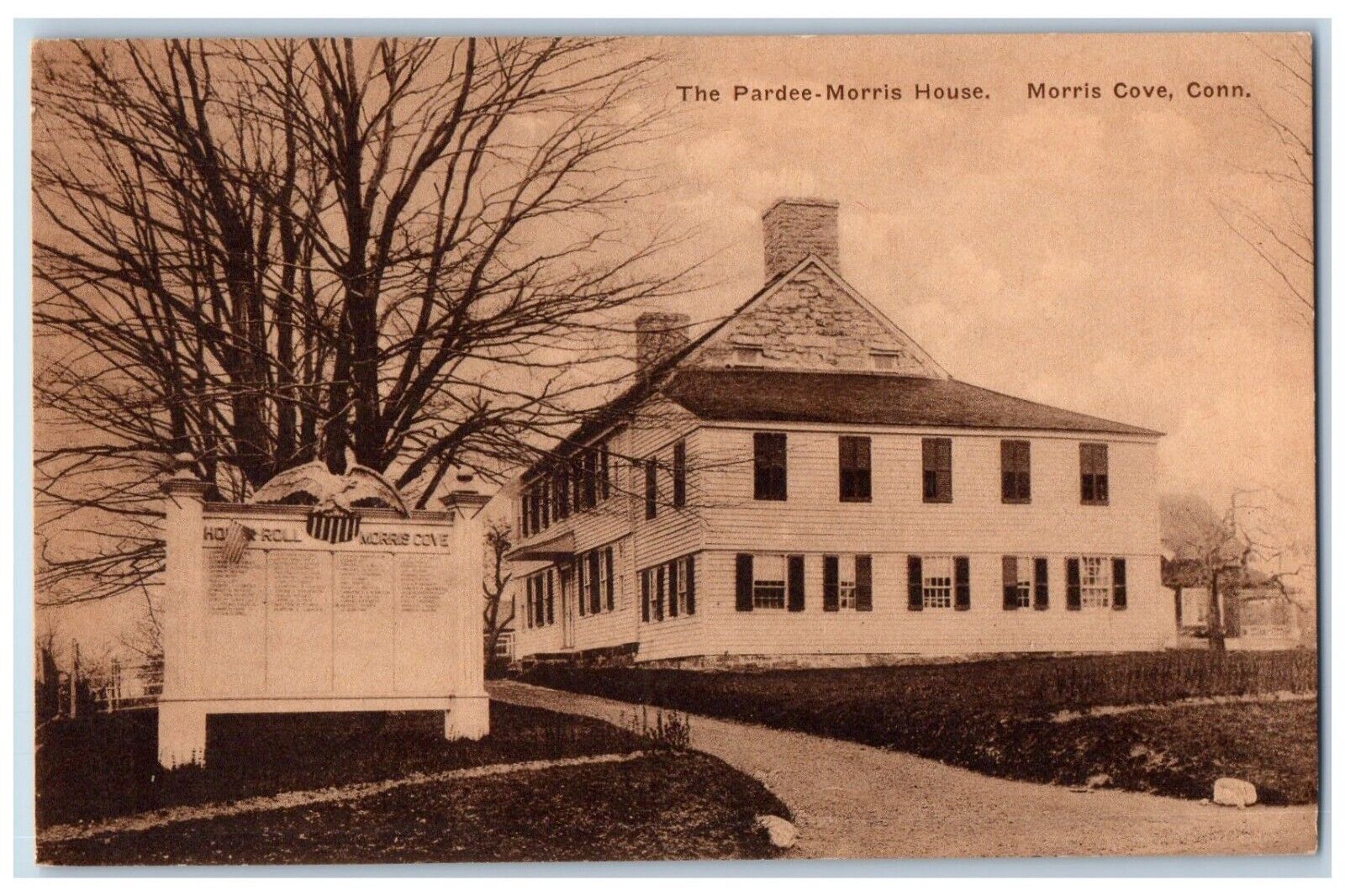 Morris Cove Connecticut CT Postcard The Pardee-Morris House Residence Exterior