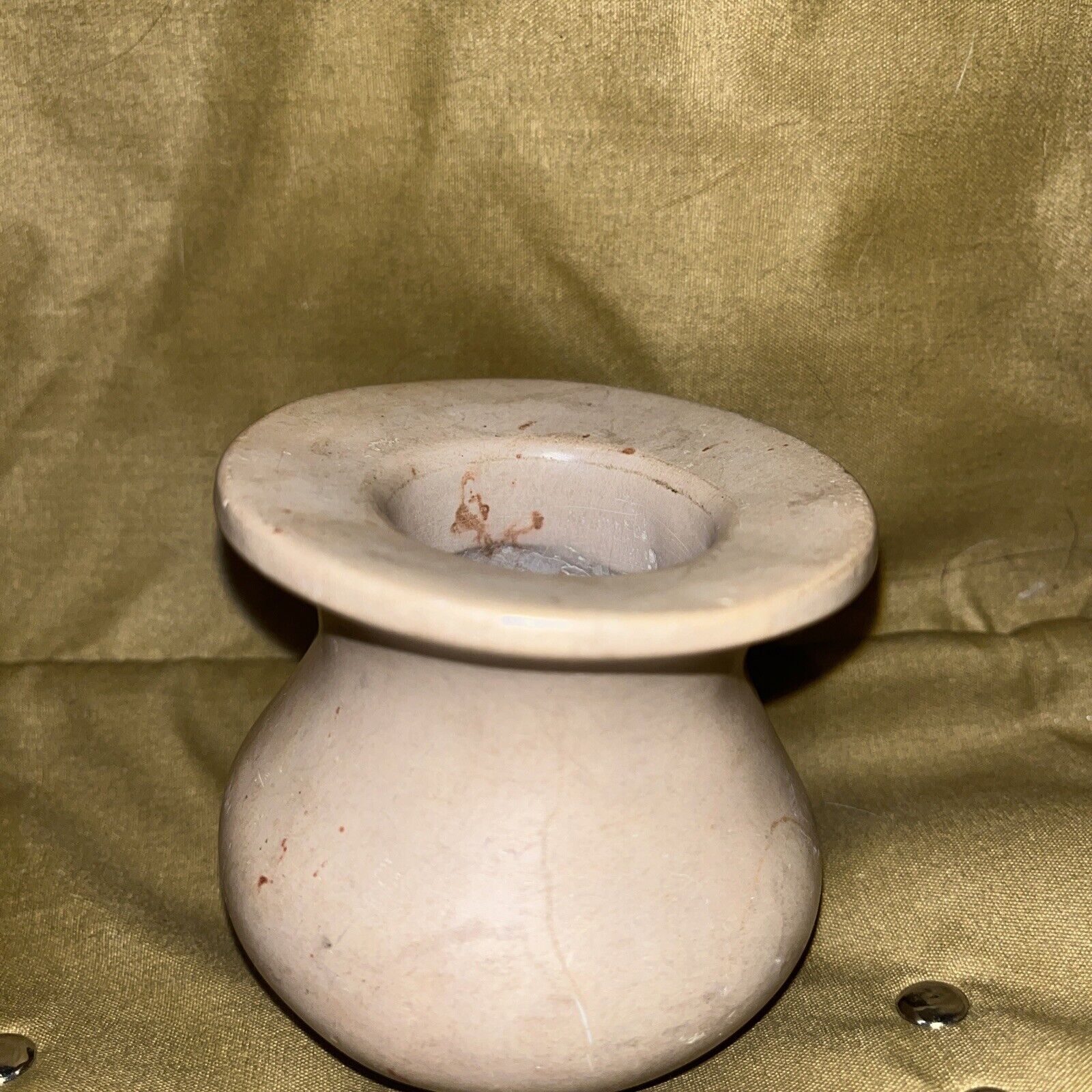 Miniature Hand Carved African Soapstone Vase Folk Art