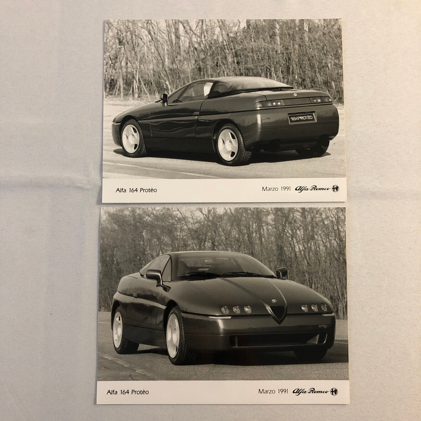 1991 Alfa Romeo 164 Proteo Concept Car Automobile Photo Photograph Lot of 2