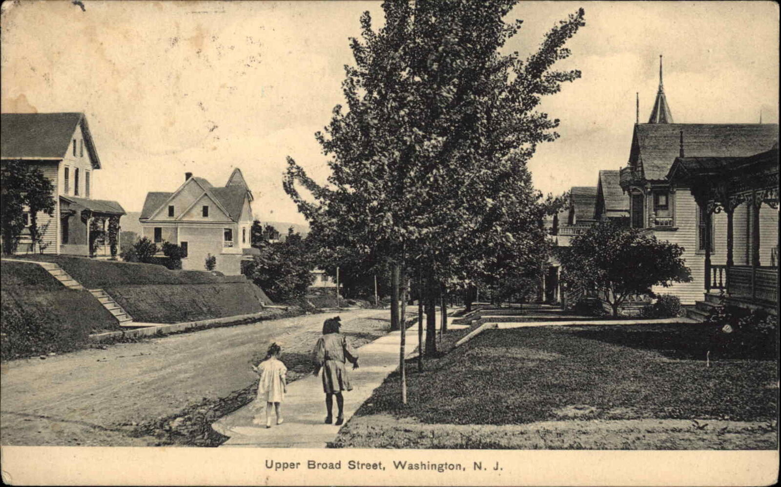 Washington New Jersey NJ Upper Broad St. c1910 Postcard