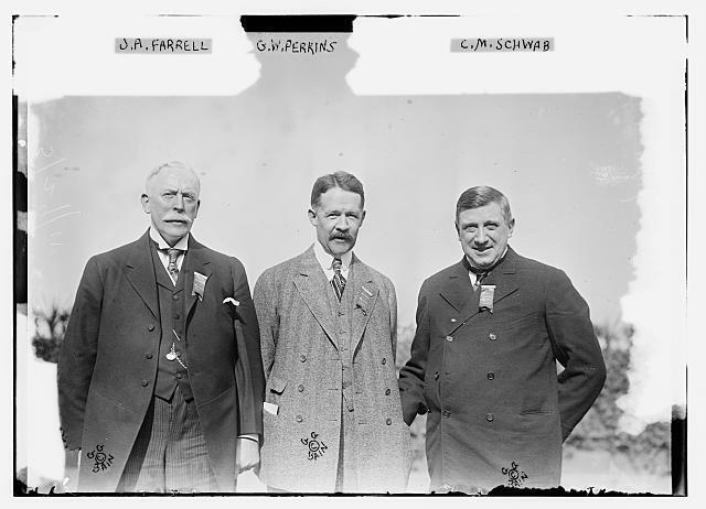 James Augustine Farrell,George Walbridge Perkins,C.M. Schwab together