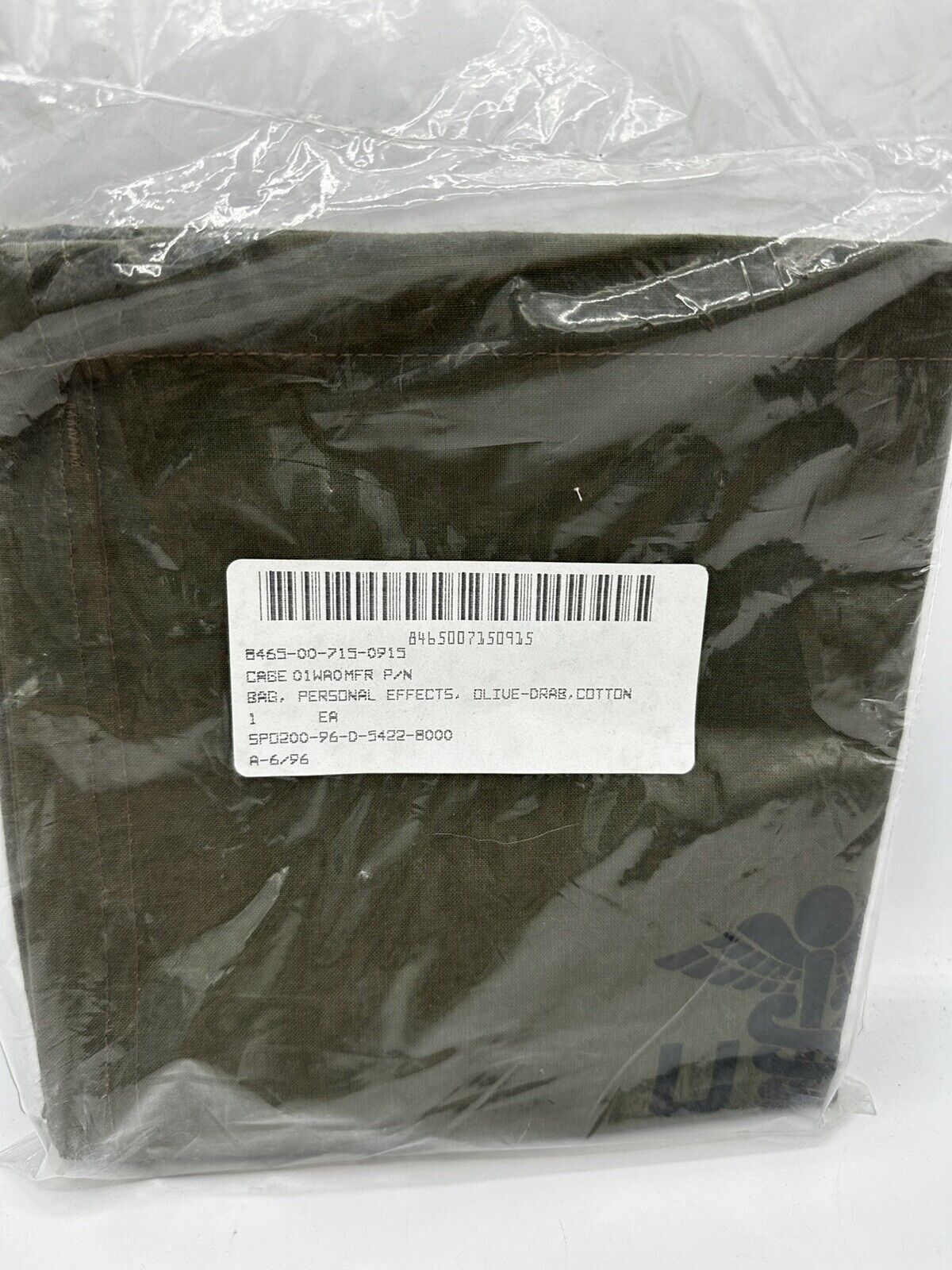 US Military Unissued Patients Personal Effects Bag - Pull String - NOS - NEW
