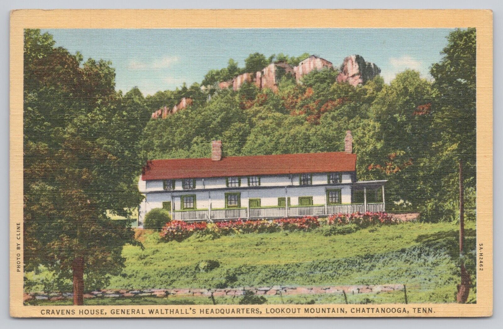 Cravens House Walthall\'s Headquarters Lookout Mountain TN Vintage Linen Postcard