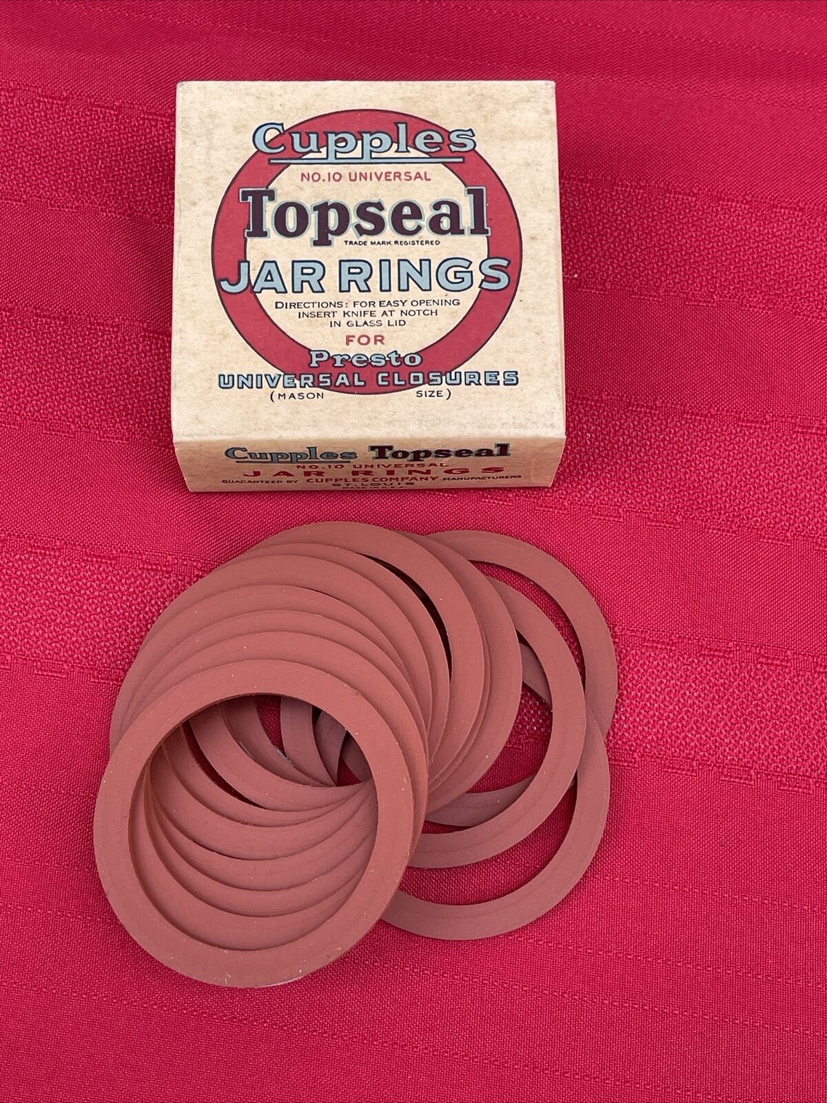 Vintage Box Of Cupples Top Seal Jar Rings-unused