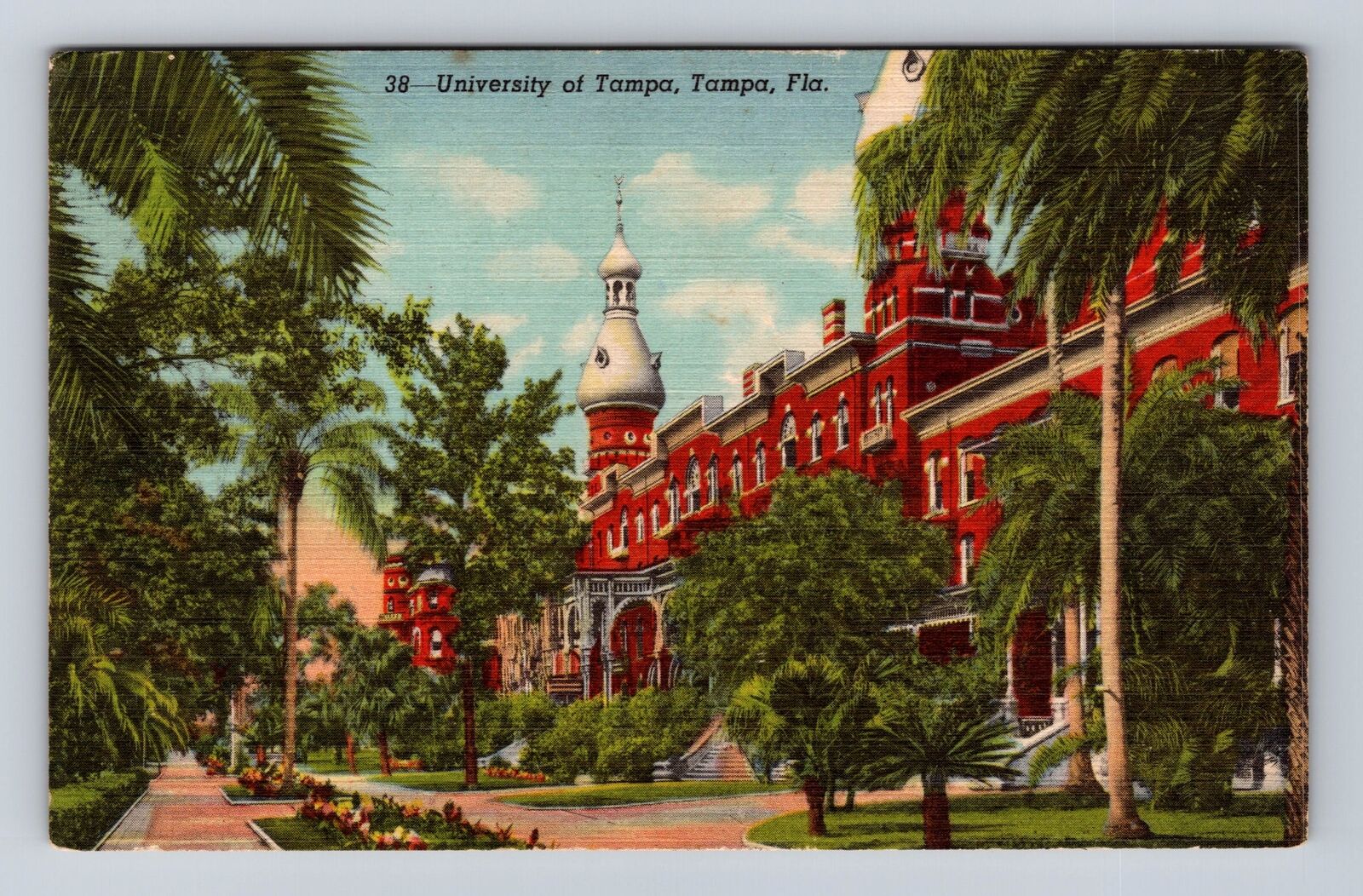 Tampa FL-Florida, University of Tampa, Main Building, Vintage Souvenir Postcard