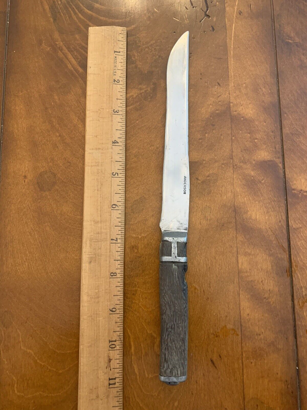 Early Antique Pewter Inlayed Anderson Knife 