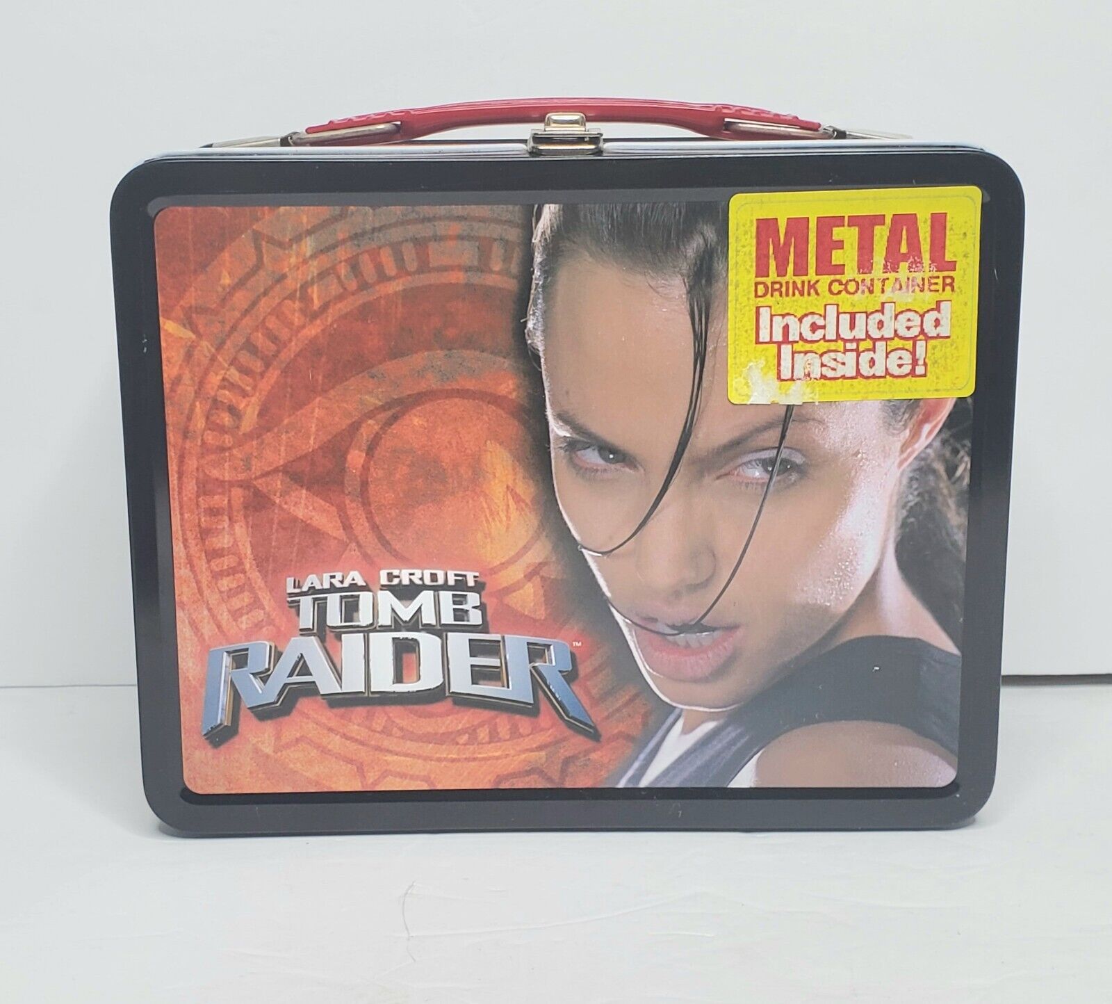 NECA Lara Croft Tomb Raider Metal Lunch Box Drink Thermos 2001 Limited Edition