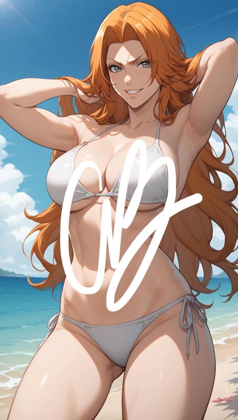 Rangiku Swimsuit - Bleach - Anime Waifu Art Print - GLOSSY PHOTO PRINT - [4x6]