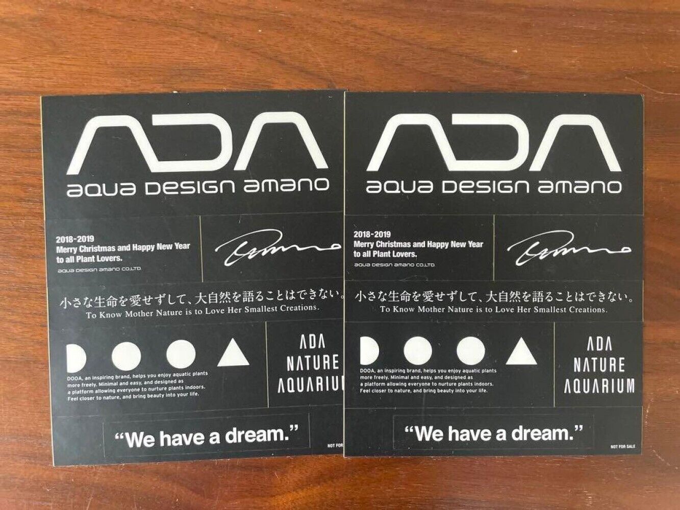 Lot of 2 ADA Lab Limited Black Color Sticker Aqua Design Amano Laboratory Japan