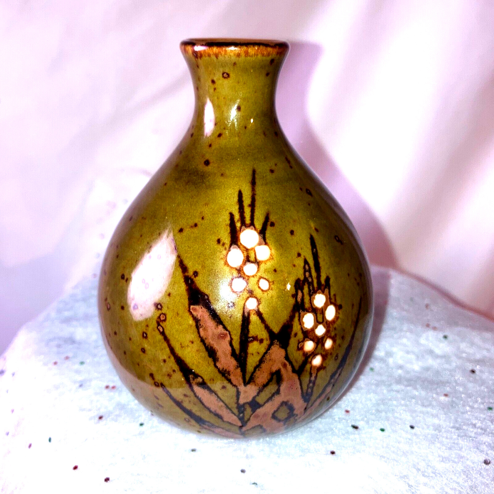 Otagiri Original Hand Crafted Bud Vase Small Stoneware Pottery Vintage Cottage