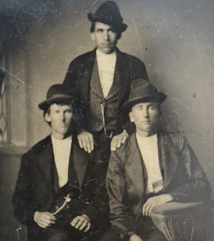 Tintype Photo of Three Cents Civil War Era 1860's
