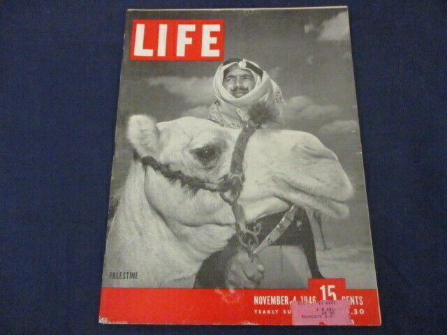 Vintage LIFE Magazine Issue November 4, 1946 Arabian Police Camel Palestine
