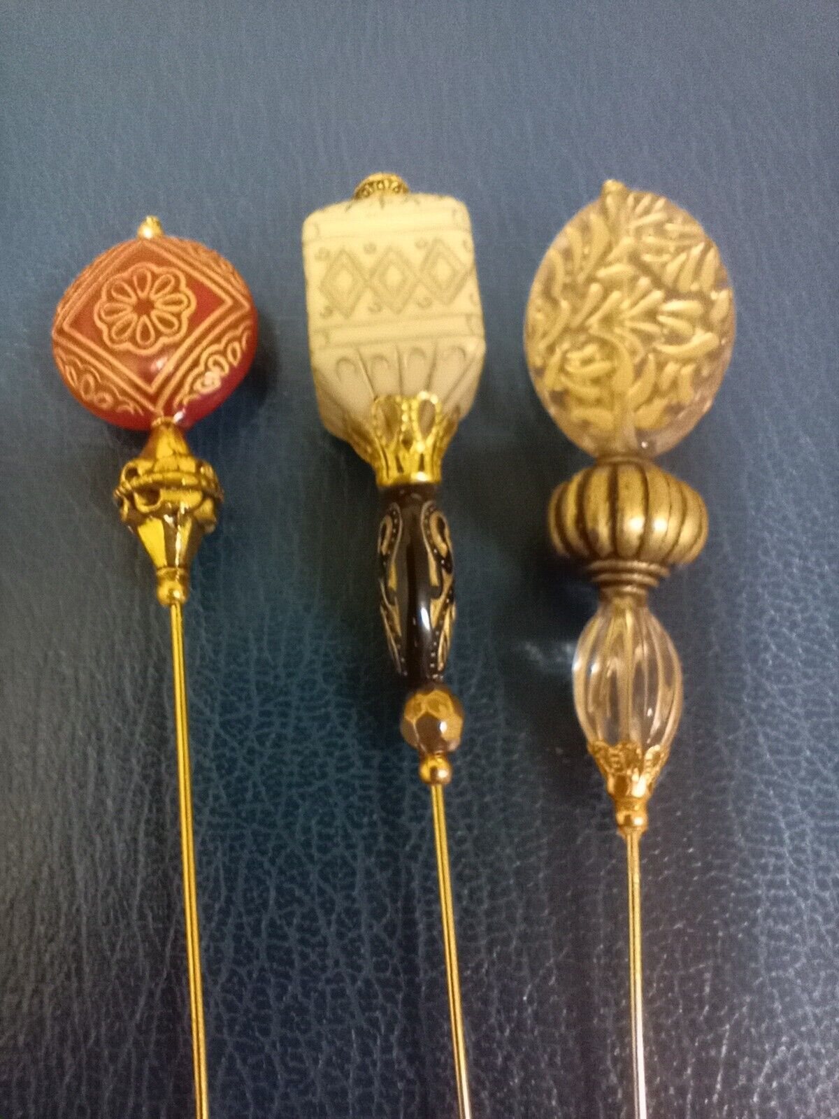 3 Different and neat FORMAL Fancy  topped   HAT  PINS