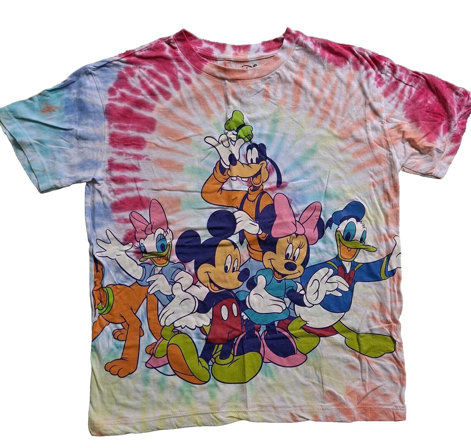 Disney Mickey and Friends Size L Tie-dye Womens Short Sleeve  T-Shirt Minnie 