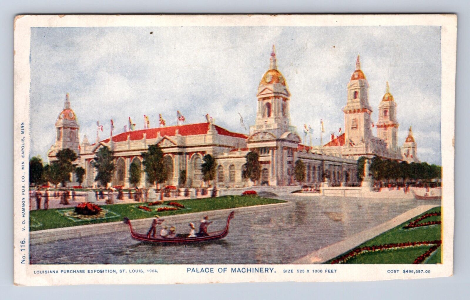 VINTAGE C1900S PALACE OF MACHINERY LOUISIANA PURCHASE EXPO ST LOUIS POSTCARD FE