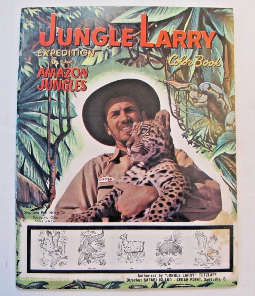 1960\'s Jungle Larry Jungle Coloring Book  Cedar Point Amusement Park Sandusky OH