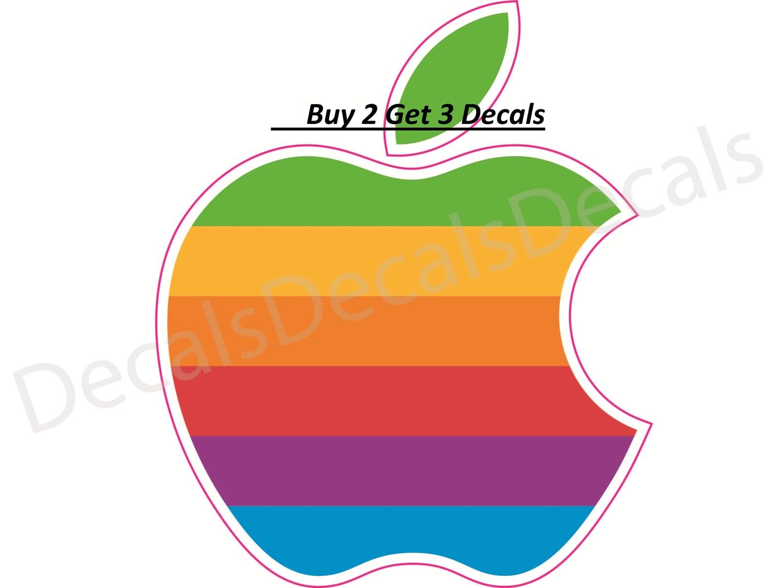 Apple Rainbow Sticker  Decal  Mac Book IPhone 3x3.5\