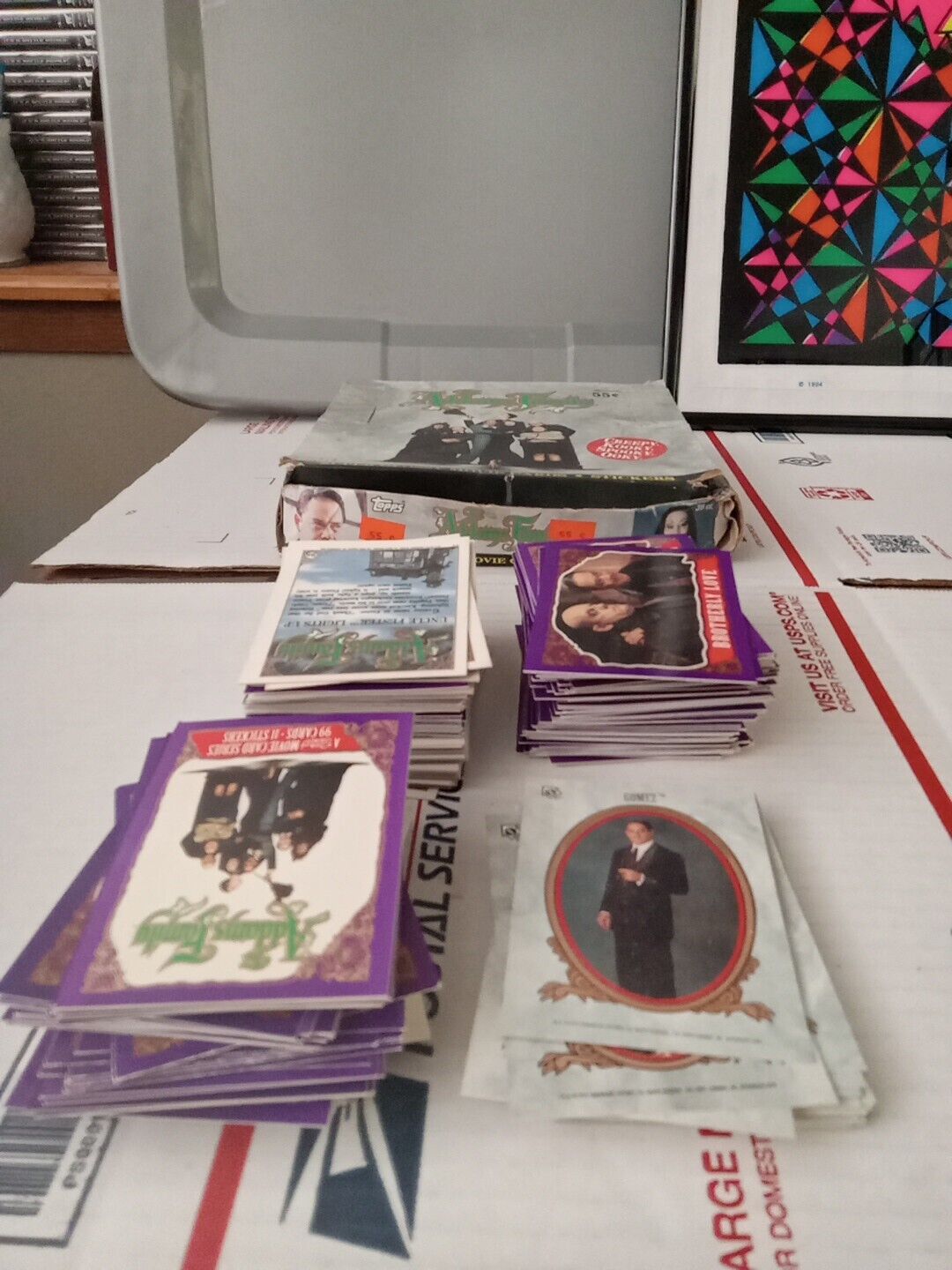 1991 Topps Addams Family Movie Trading Cards, Full Box Near Complete 
