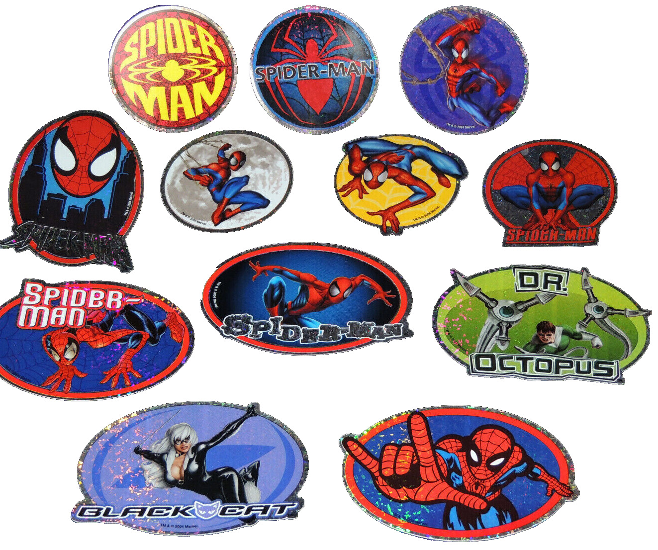 Ultimate Spider-Man Stickers 2004 - Complete Set of 12 - RARE - Vending