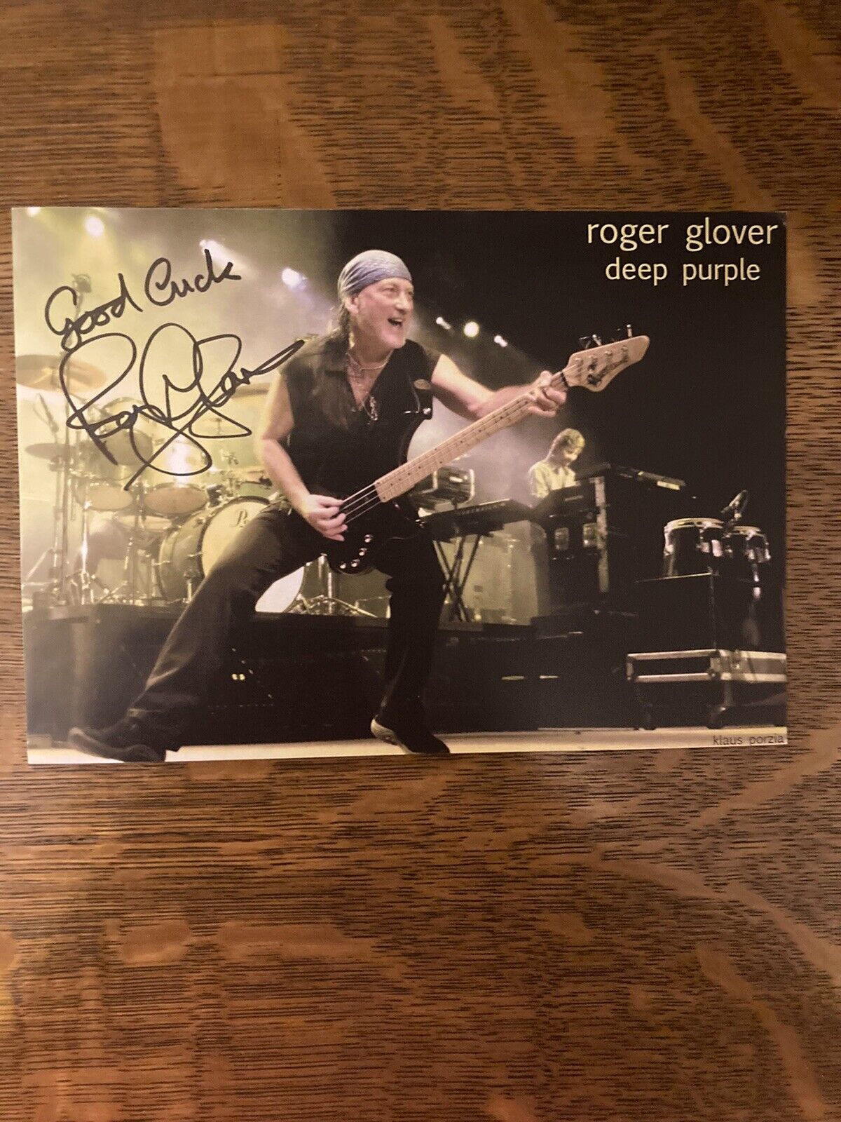Roger Glover bassist Deep Purple signed autographed photo  5.5 X8 Inches