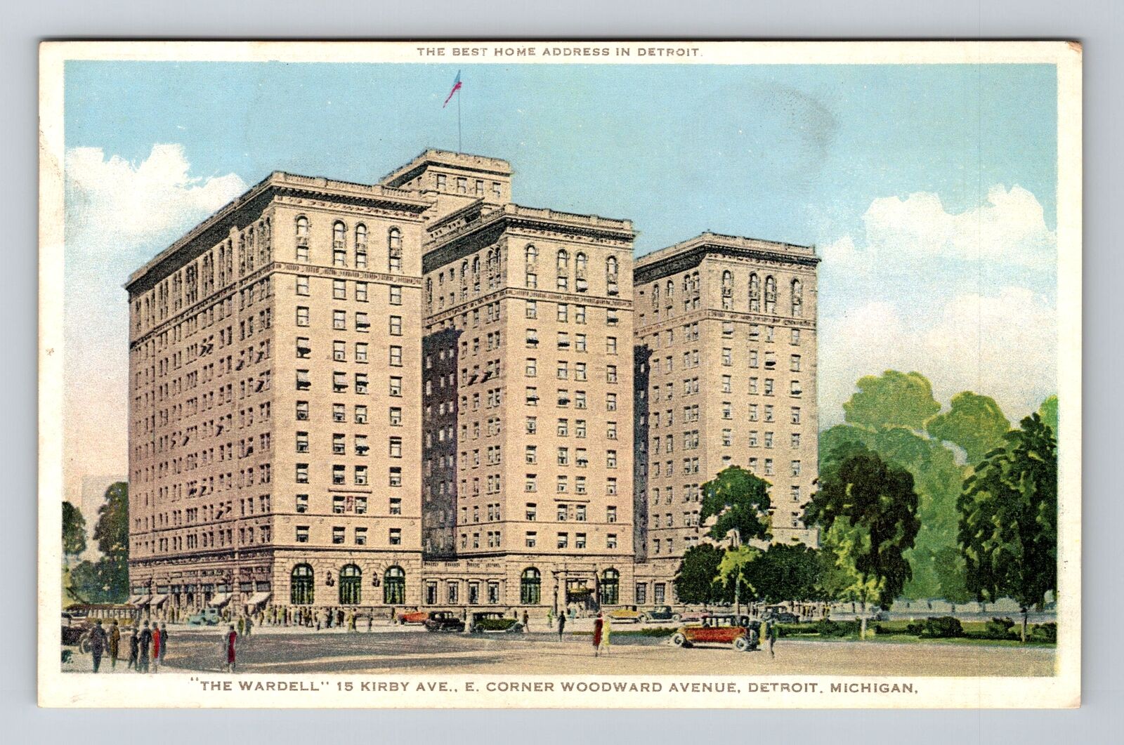 Detroit MI-Michigan, The Wardell, Advertising, Vintage Postcard