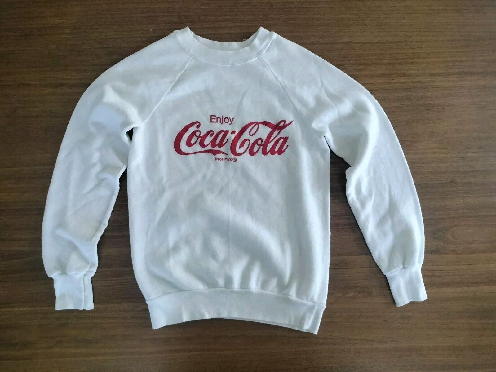 Vintage 80s Enjoy Coca-Cola Classic  Crewneck Sweatshirt Small Made In USA Varat