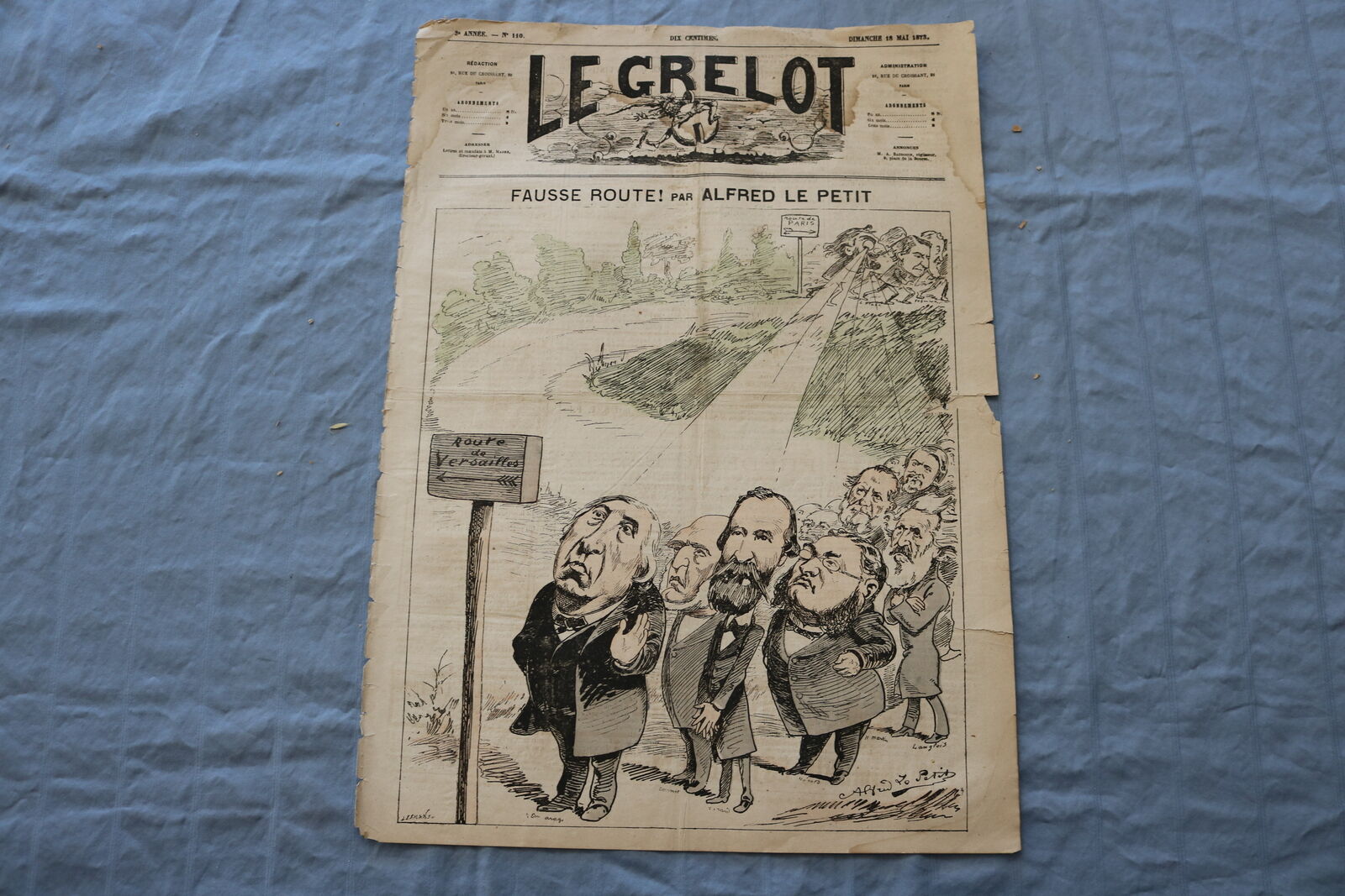 1873 MAY 18 LE GRELOT NEWSPAPER - FAUSSE ROUTE-ALFRED LE PETIT-FRENCH - NP 8622