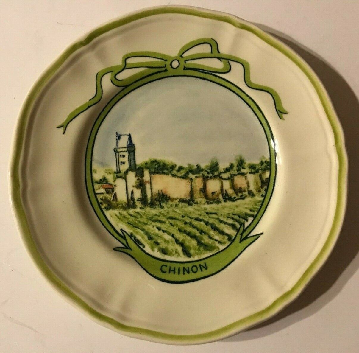 VINTAGE ~ LONGCHAMP FRANCE ~ WINE CHATEAU CANAPE PLATE ~ CHOOSE 1 or ALL~1+ SHIP