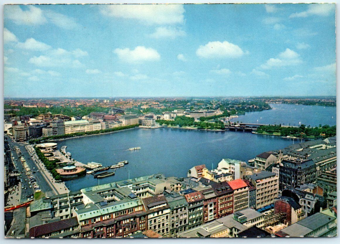 Postcard - Inner and Outer Alster - Hamburg, Germany