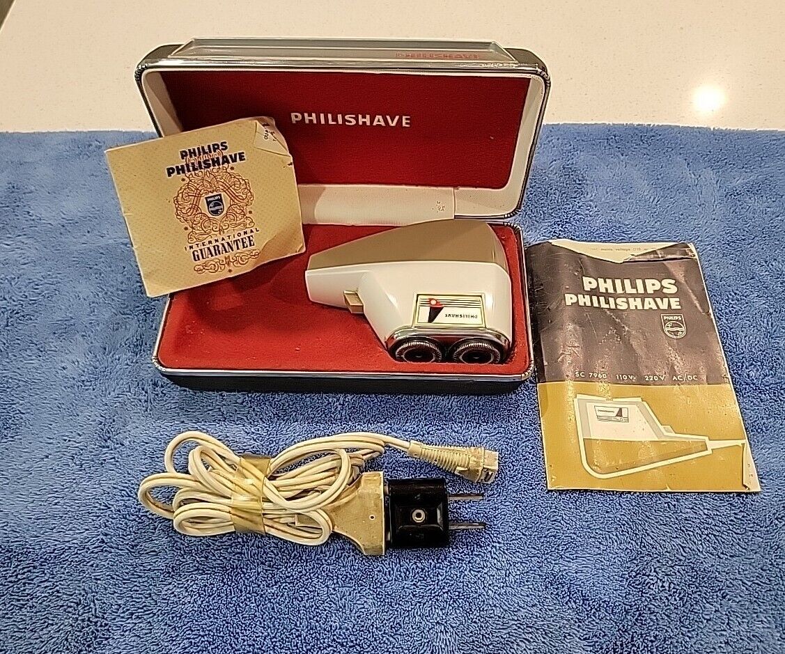 Vintage Philishave Philips SC7960 Men’s Electric Razor w/ Case Manual *READ*