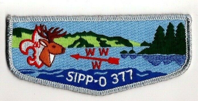 Sipp-O Lodge 377 S-22 Flap, 40th Anniversary Silver Border, Buckeye Council Ohio
