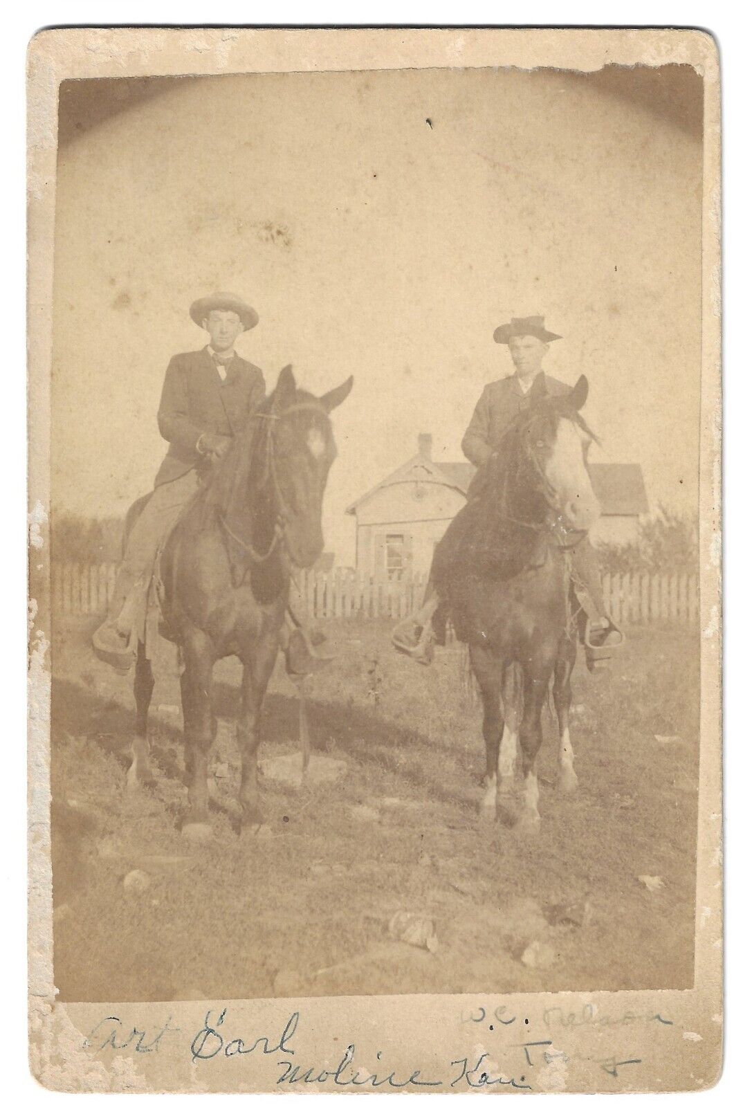 Land Rush, Identified Men En Route Cherokee Strip Settlement 1893, Cabinet Card