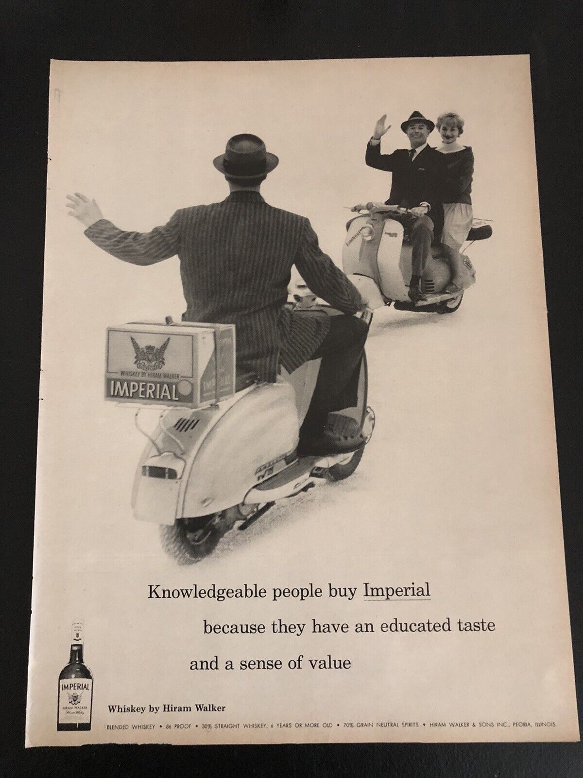 1959 IMPERIAL WHISKEY Hiram Walker / JERRY LEWIS Allen Carpet - Vtg Print Ads