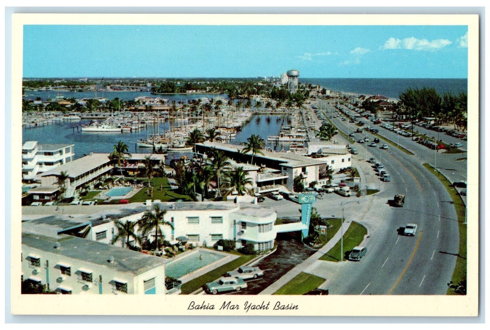 c1960s Bahia Mar Yacht Basin And New Highway Fort Lauderdale Florida FL Postcard