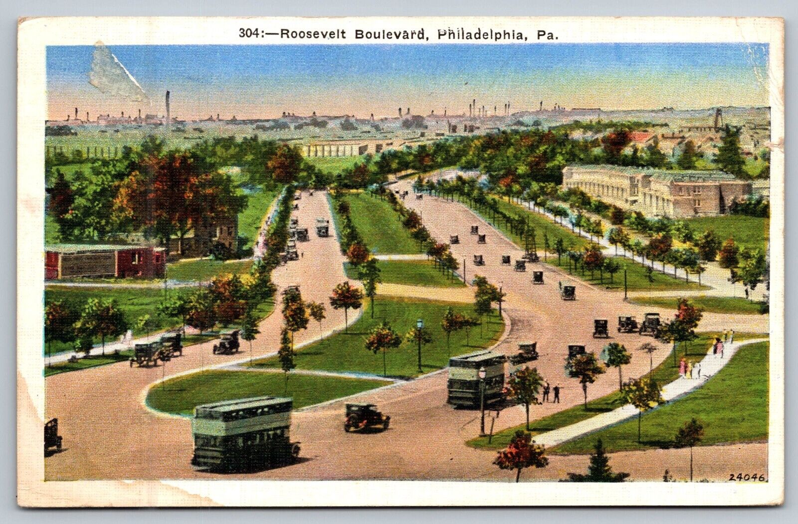 Philadelphia PA-Pennsylvania, Aerial Roosevelt Boulevard, Vintage Postcard