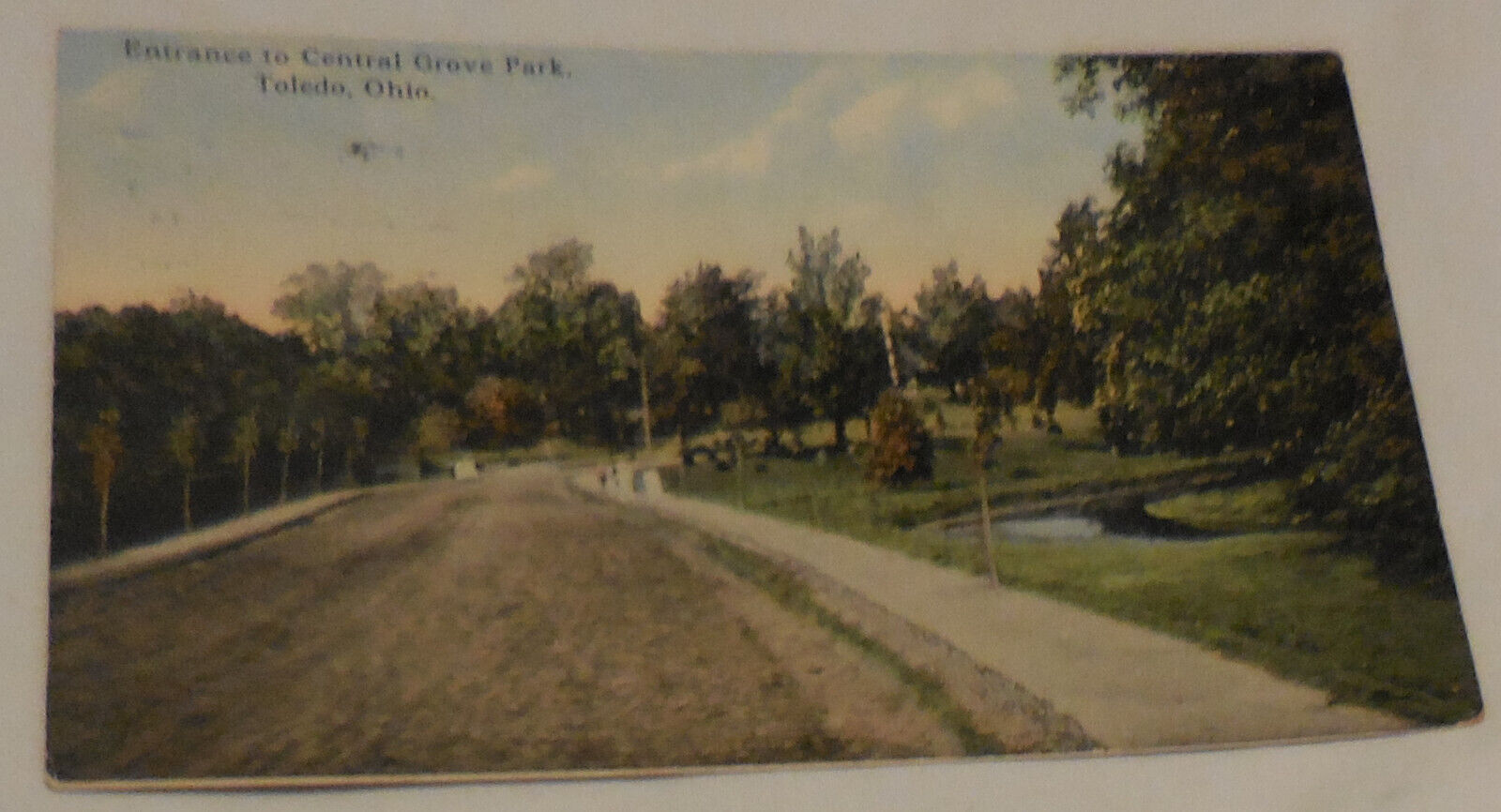 1 Entrance To Central Grove park Toledo Ohio Postcard VTG