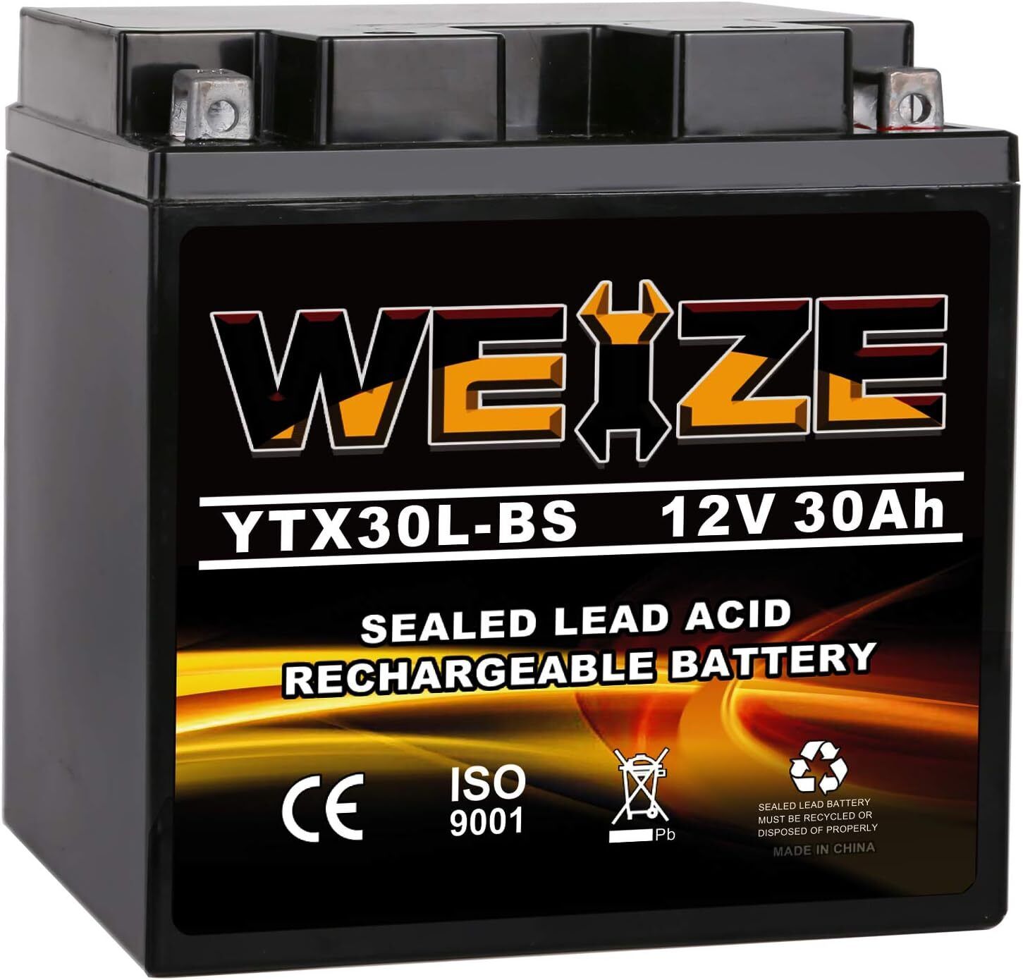 YTX30L-BS Battery Replacement Yuasa YIX30L Motorcycle Battery - Factory Sealed