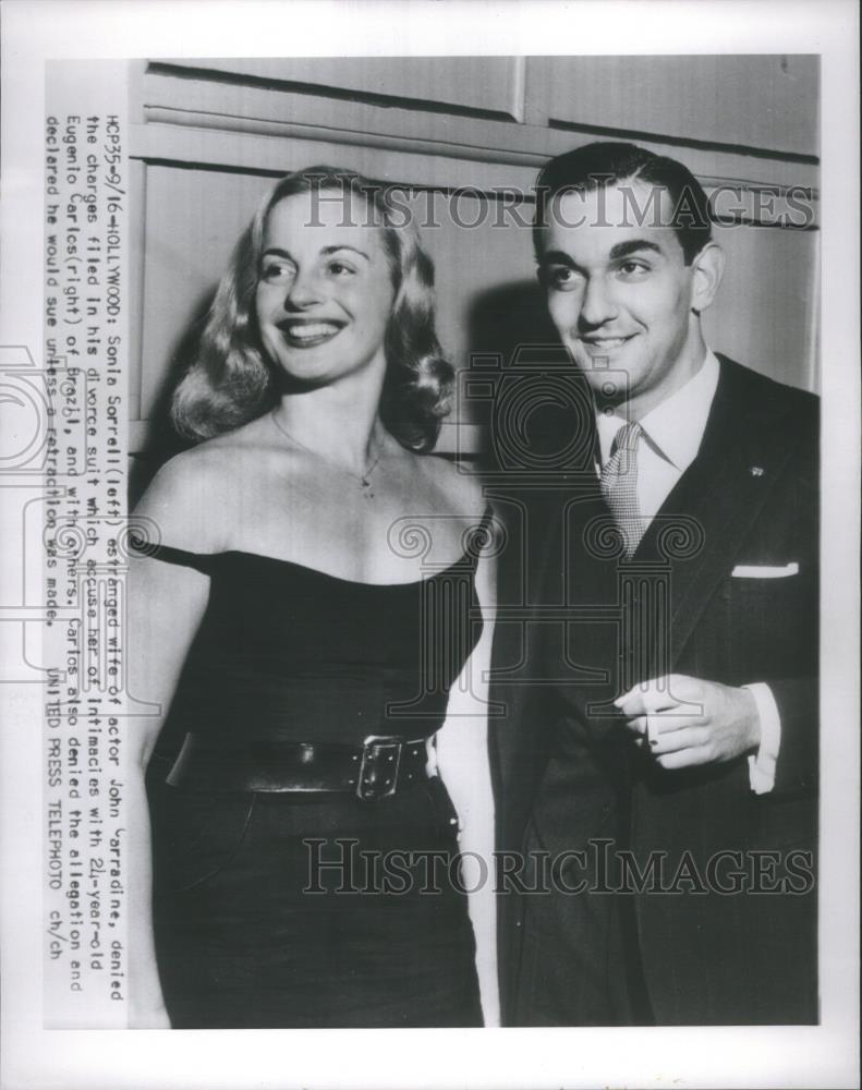 1954 Press Photo Sonia Sorrell Wife Actor Charge Old