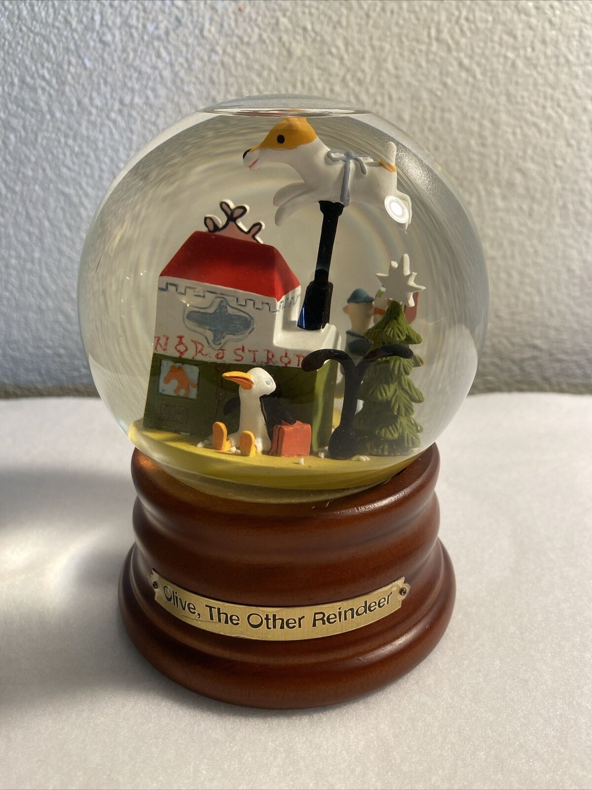 Vintage Olive the Other Reindeer Musical Snow Globe from Nordstrom ~ 2000 ~ RARE