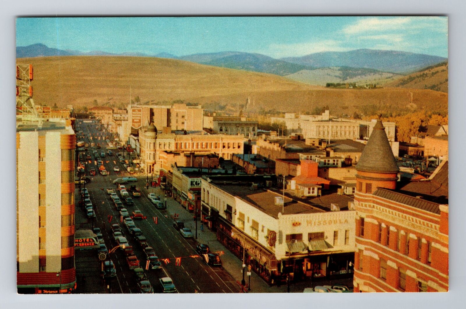 Missoula MT-Montana, View Overlooking Town, Antique, Vintage Postcard