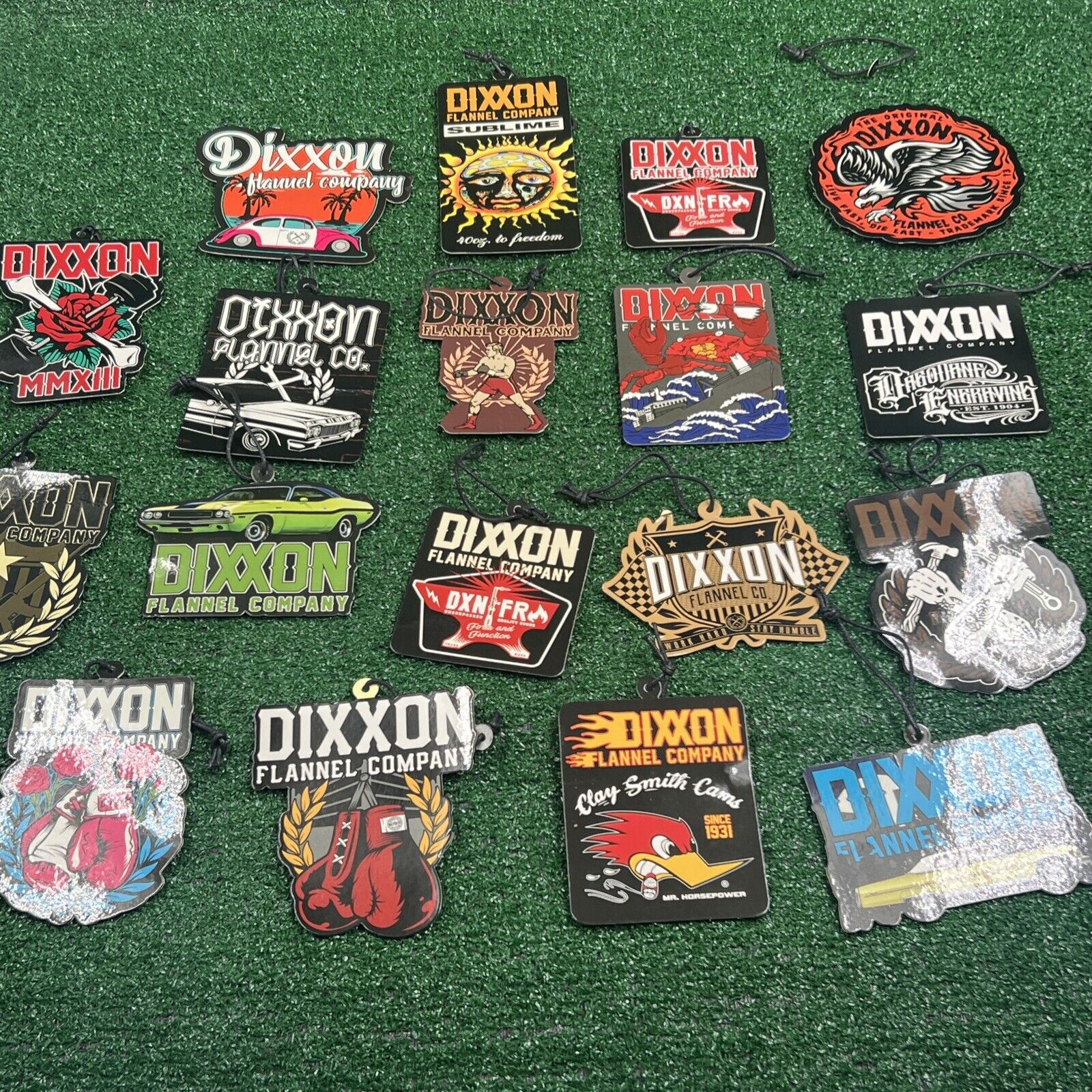 Dixxon Flannel Company Lot of 18 Tags Stickers