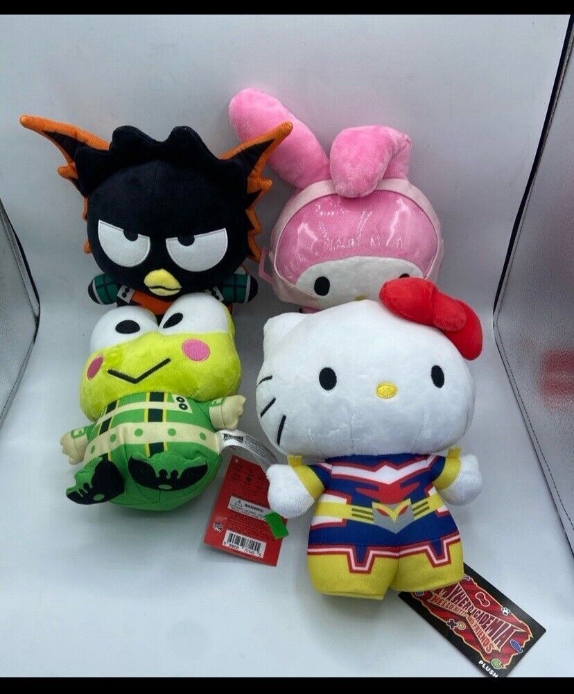 Badtz-Maru, Keroppi, My Melody & Hello Kitty 9” Plush My Hero Academia -Set Of 4
