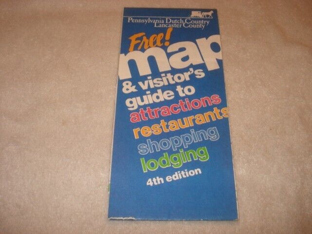 Map & Visitor\'s Guide Pennsylvania Dutch Country Lancaster County from 1985